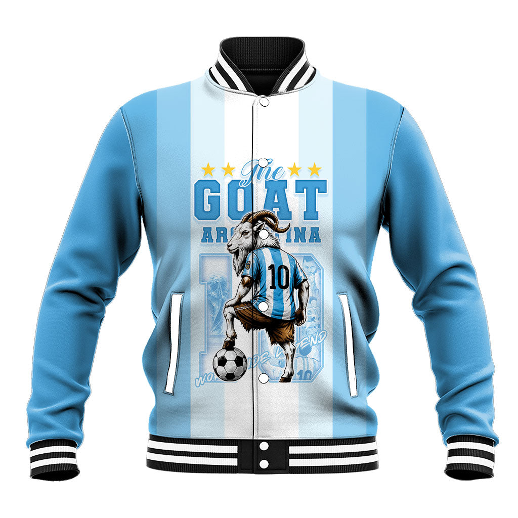 Custom Argentina Football GOAT 10 Baseball Jacket Worldwide Legend