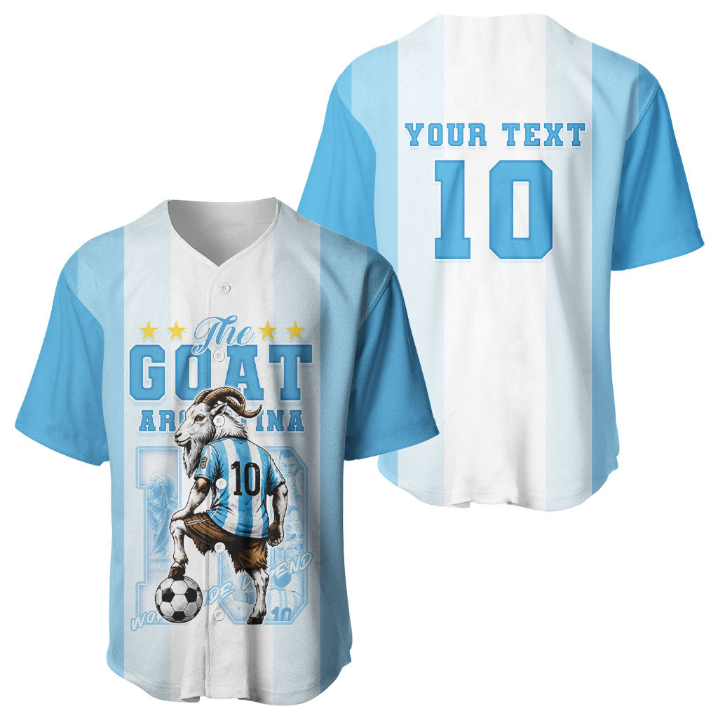 Custom Argentina Football GOAT 10 Baseball Jersey Worldwide Legend