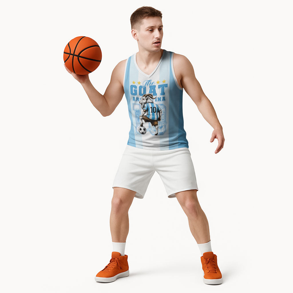 Custom Argentina Football GOAT 10 Basketball Jersey Worldwide Legend