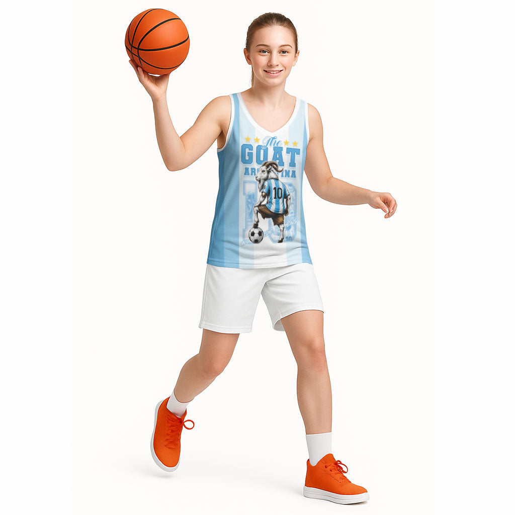 Custom Argentina Football GOAT 10 Basketball Jersey Worldwide Legend