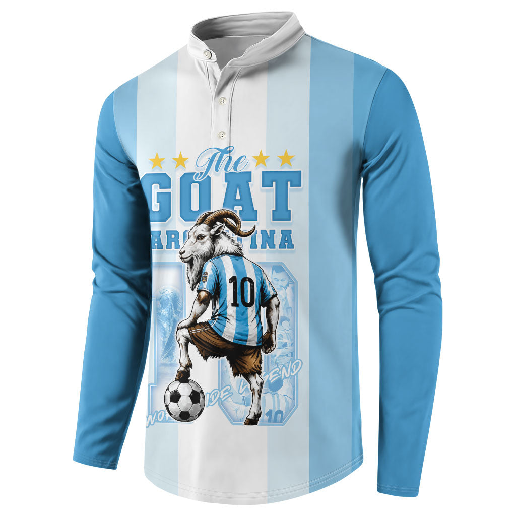 Custom Argentina Football GOAT 10 Button Sweatshirt Worldwide Legend