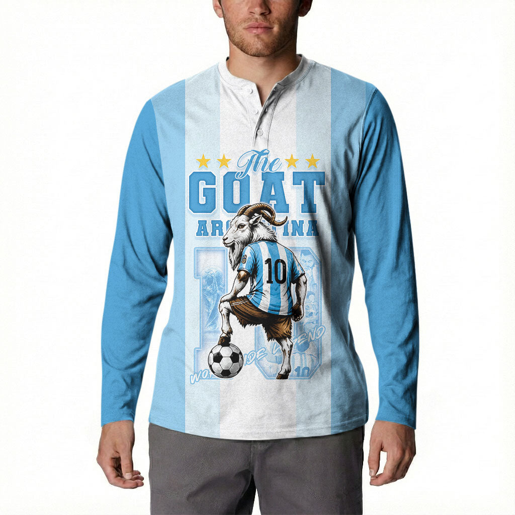 Custom Argentina Football GOAT 10 Button Sweatshirt Worldwide Legend