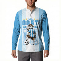 Custom Argentina Football GOAT 10 Button Sweatshirt Worldwide Legend