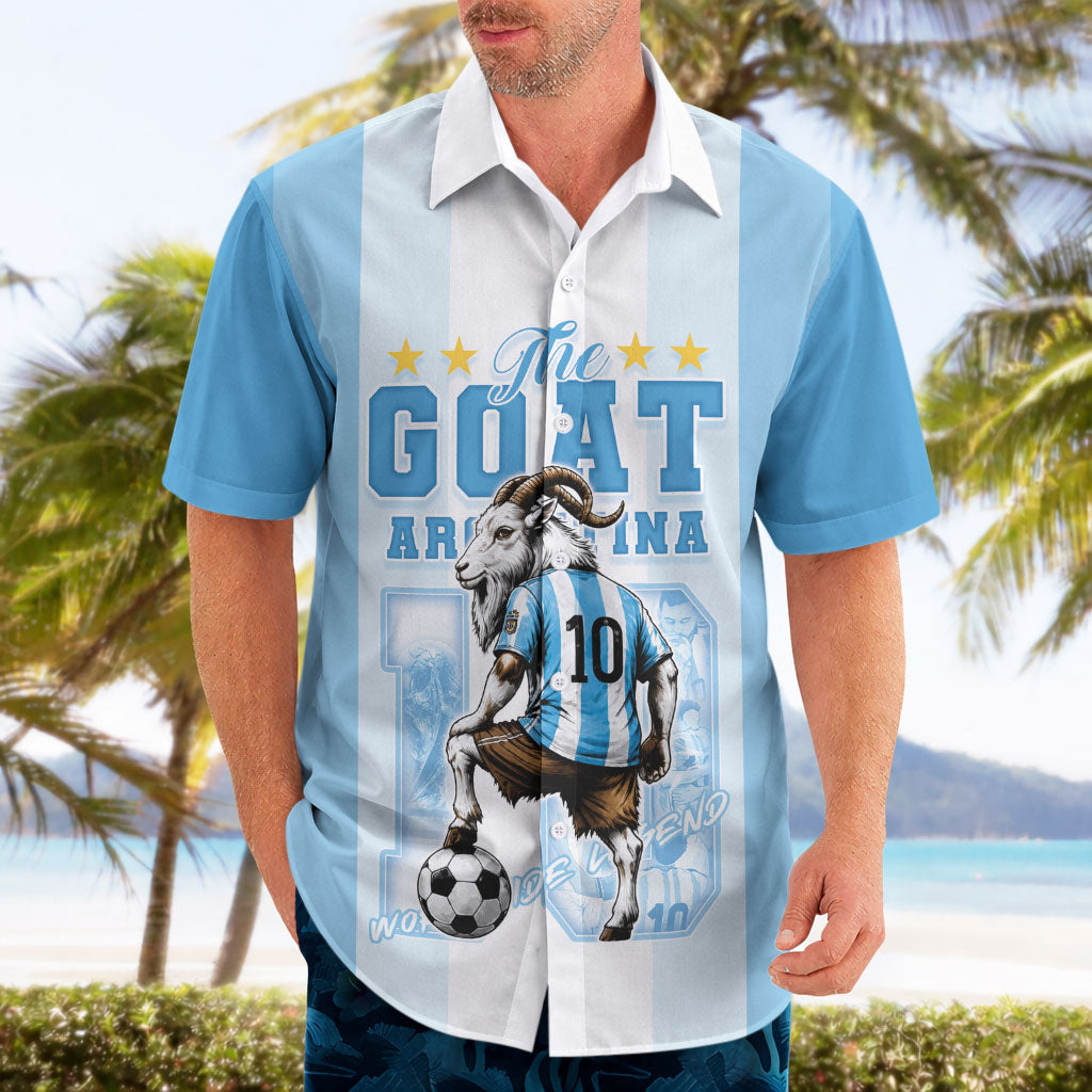 Custom Argentina Football GOAT 10 Hawaiian Shirt Worldwide Legend