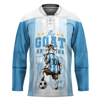 Custom Argentina Football GOAT 10 Hockey Jersey Worldwide Legend