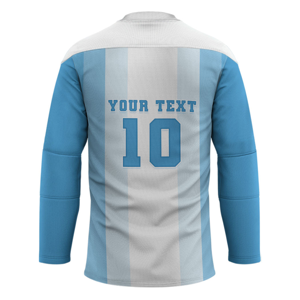 Custom Argentina Football GOAT 10 Hockey Jersey Worldwide Legend