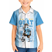 Custom Argentina Football GOAT 10 Kid Hawaiian Shirt Worldwide Legend