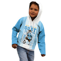 Custom Argentina Football GOAT 10 Kid Hoodie Worldwide Legend