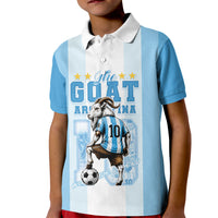 Custom Argentina Football GOAT 10 Kid Polo Shirt Worldwide Legend