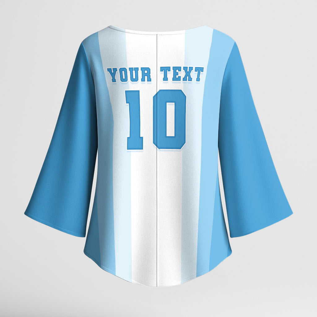Custom Argentina Football GOAT 10 Kimono Sleeve Blouse Worldwide Legend