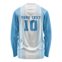 Custom Argentina Football GOAT 10 Long Sleeve Shirt Worldwide Legend