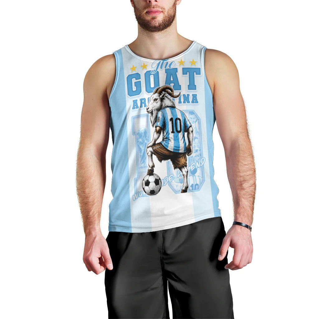 Custom Argentina Football GOAT 10 Men Tank Top Worldwide Legend