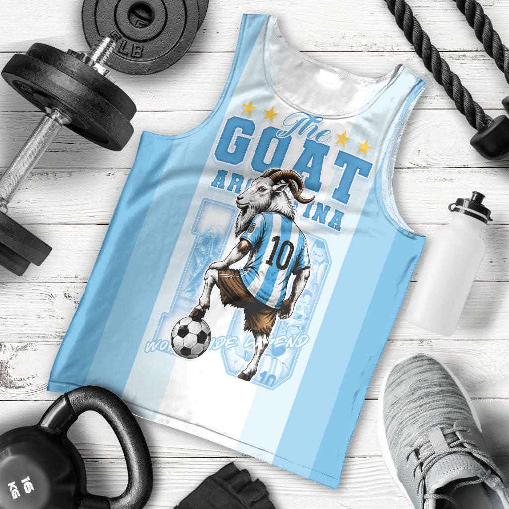 Custom Argentina Football GOAT 10 Men Tank Top Worldwide Legend