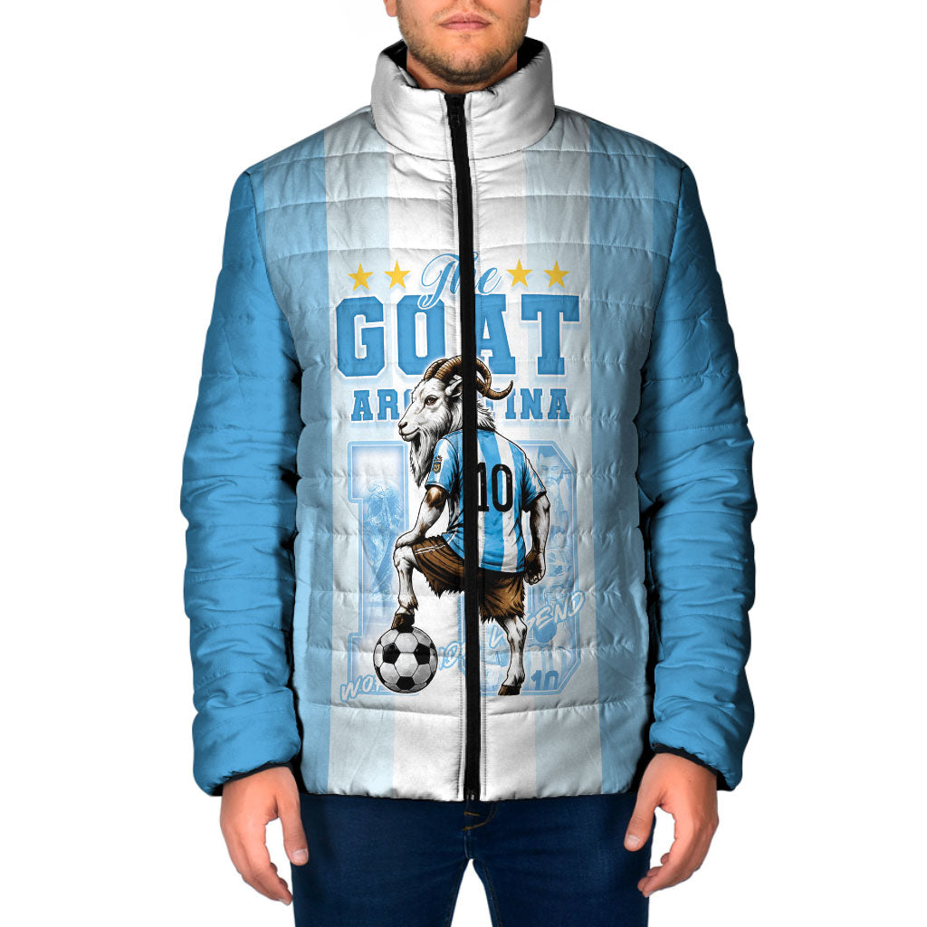 Custom Argentina Football GOAT 10 Padded Jacket Worldwide Legend