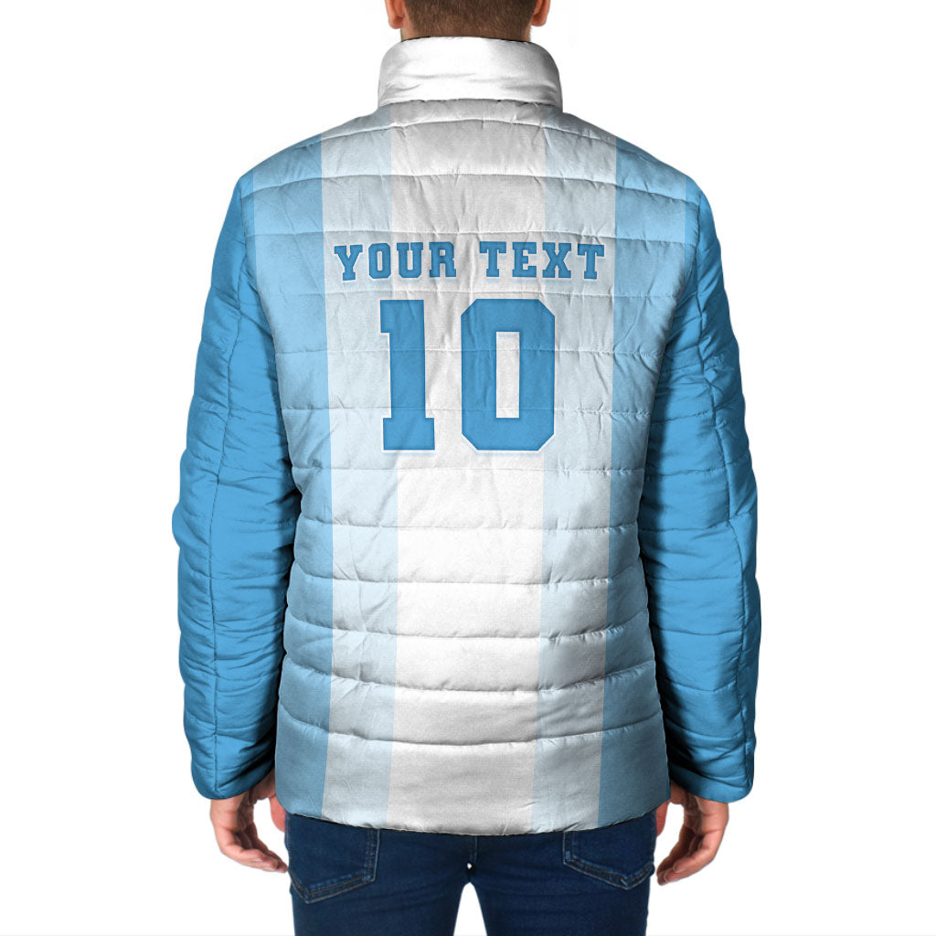 Custom Argentina Football GOAT 10 Padded Jacket Worldwide Legend