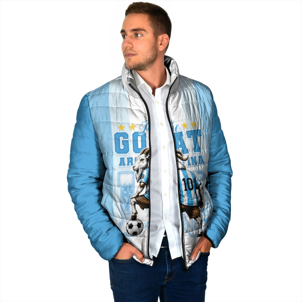 Custom Argentina Football GOAT 10 Padded Jacket Worldwide Legend
