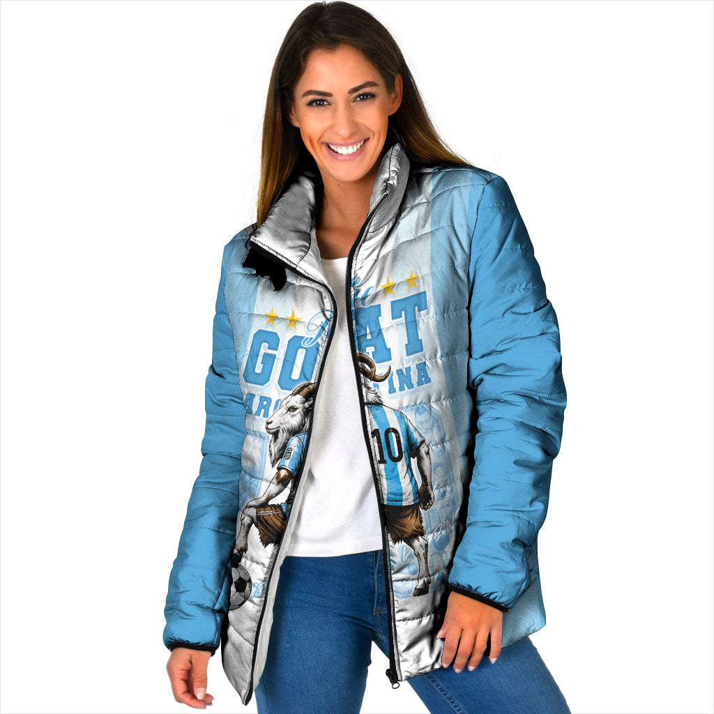 Custom Argentina Football GOAT 10 Padded Jacket Worldwide Legend
