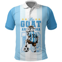 Custom Argentina Football GOAT 10 Polo Shirt Worldwide Legend