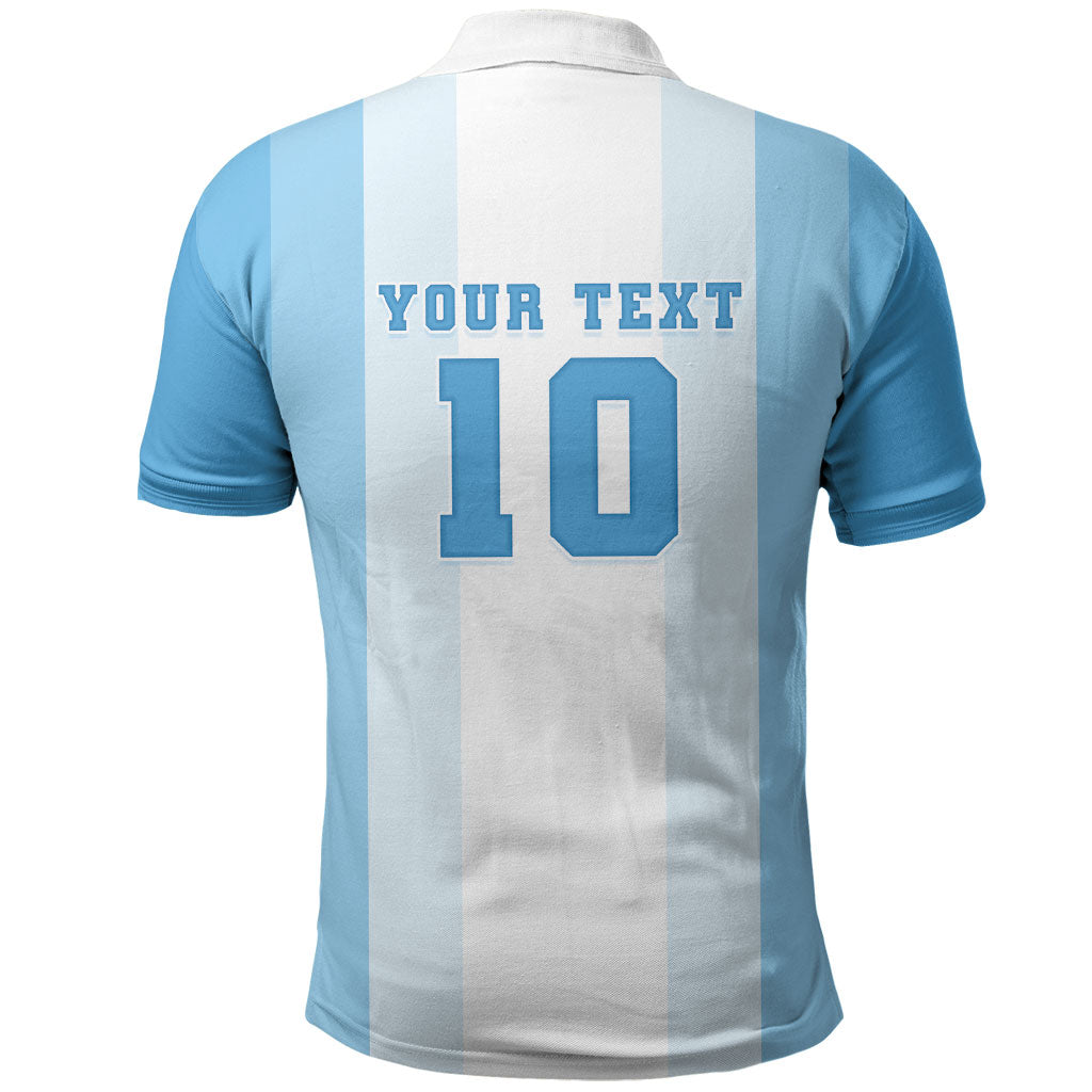 Custom Argentina Football GOAT 10 Polo Shirt Worldwide Legend