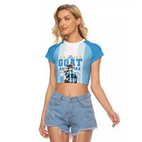 Custom Argentina Football GOAT 10 Raglan Cropped T Shirt Worldwide Legend