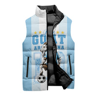 Custom Argentina Football GOAT 10 Sleeveless Puffer Jacket Worldwide Legend