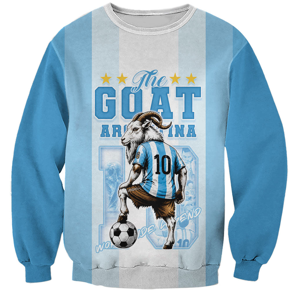 Custom Argentina Football GOAT 10 Sweatshirt Worldwide Legend