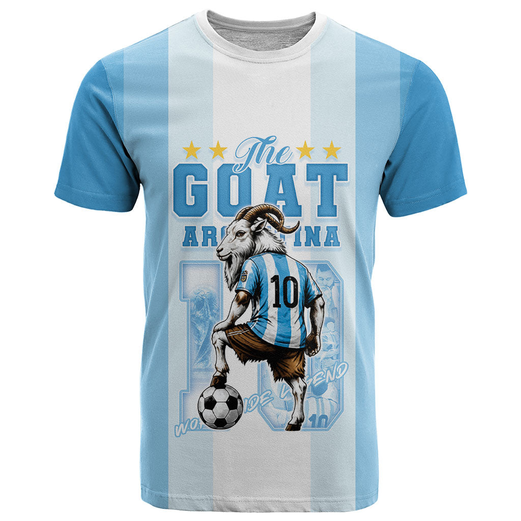 Custom Argentina Football GOAT 10 T Shirt Worldwide Legend