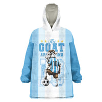 Custom Argentina Football GOAT 10 Wearable Blanket Hoodie Worldwide Legend