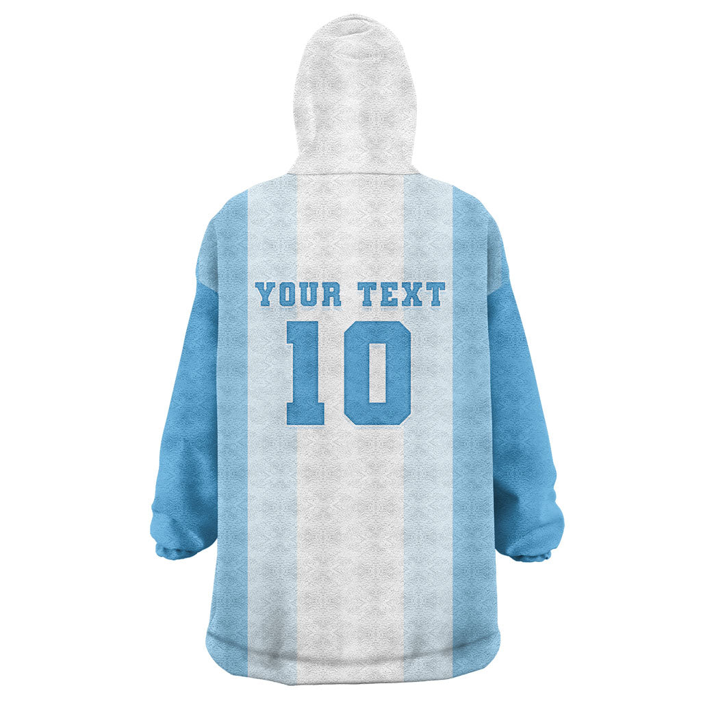 Custom Argentina Football GOAT 10 Wearable Blanket Hoodie Worldwide Legend