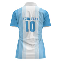 Custom Argentina Football GOAT 10 Women Polo Shirt Worldwide Legend