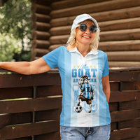 Custom Argentina Football GOAT 10 Women Polo Shirt Worldwide Legend