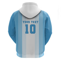 Custom Argentina Football GOAT 10 Zip Hoodie Worldwide Legend