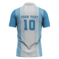 Custom Argentina Football GOAT 10 Zipper Polo Shirt Worldwide Legend