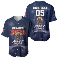 Custom World Football 2026 France Baseball Jersey Allez Les Bleus