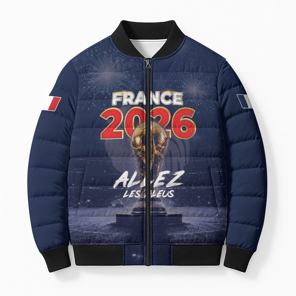 Custom World Football 2026 France Bomber Puffer Jacket Allez Les Bleus