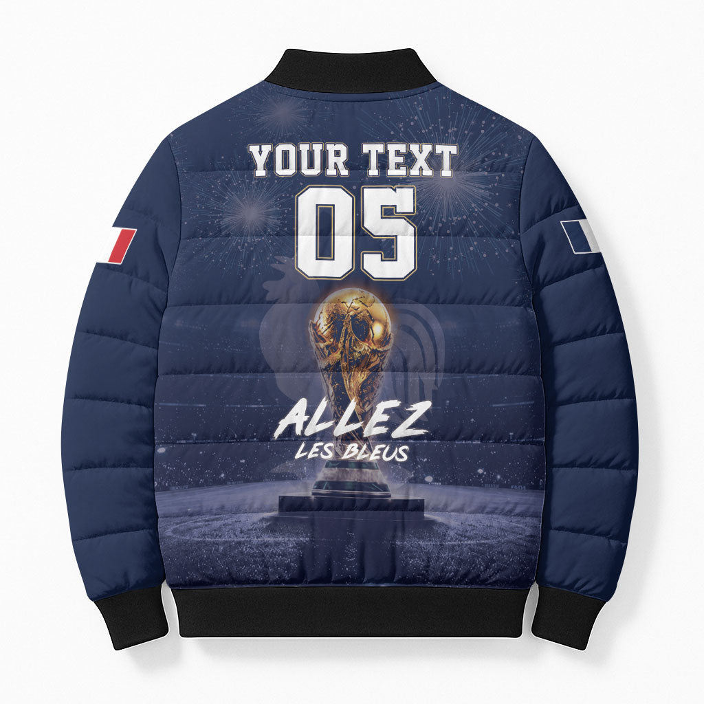Custom World Football 2026 France Bomber Puffer Jacket Allez Les Bleus
