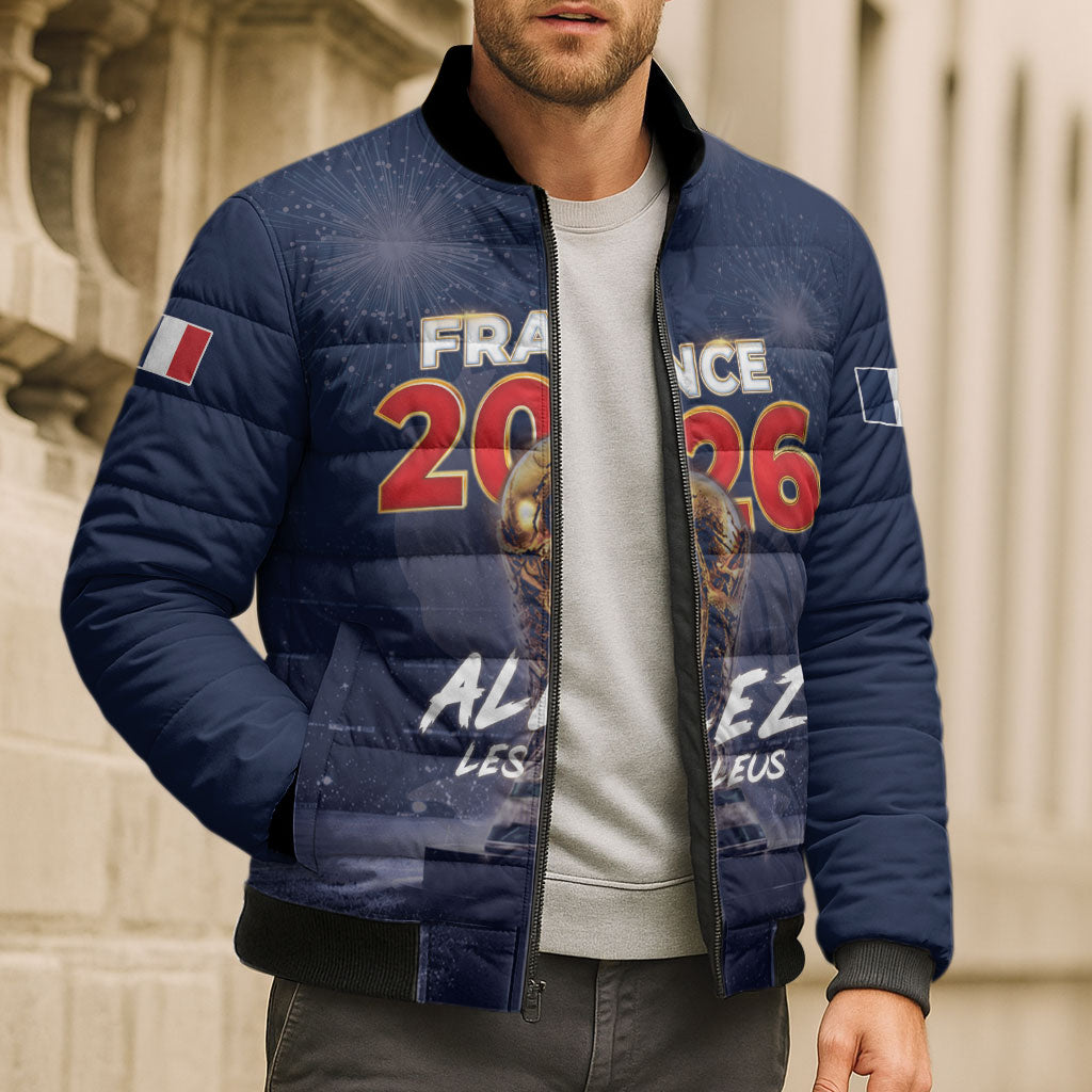 Custom World Football 2026 France Bomber Puffer Jacket Allez Les Bleus