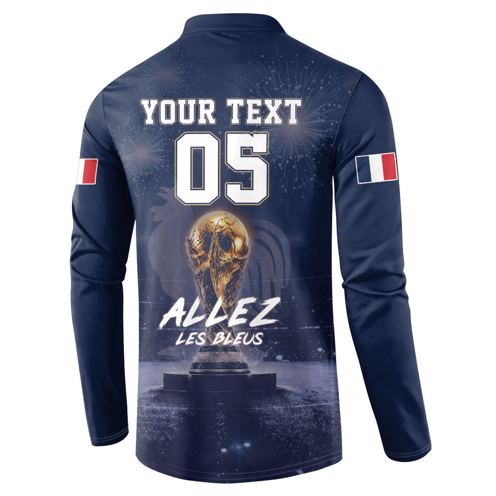 Custom World Football 2026 France Button Sweatshirt Allez Les Bleus