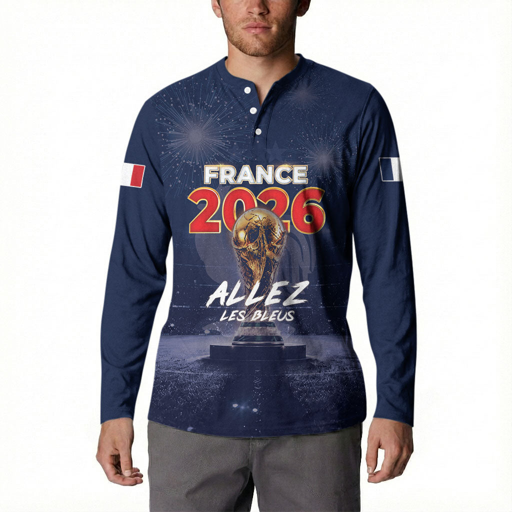 Custom World Football 2026 France Button Sweatshirt Allez Les Bleus