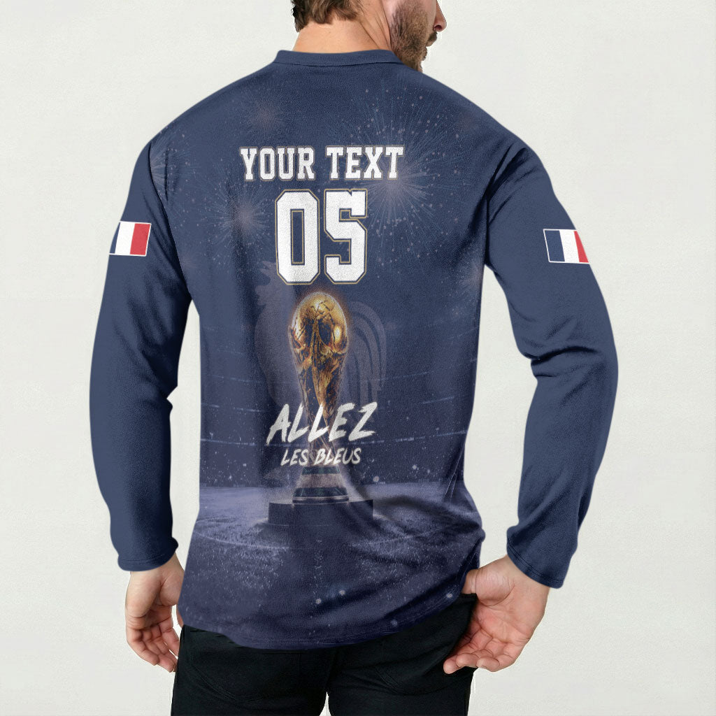 Custom World Football 2026 France Button Sweatshirt Allez Les Bleus