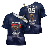 Custom World Football 2026 France Cross Shoulder Shirt Allez Les Bleus