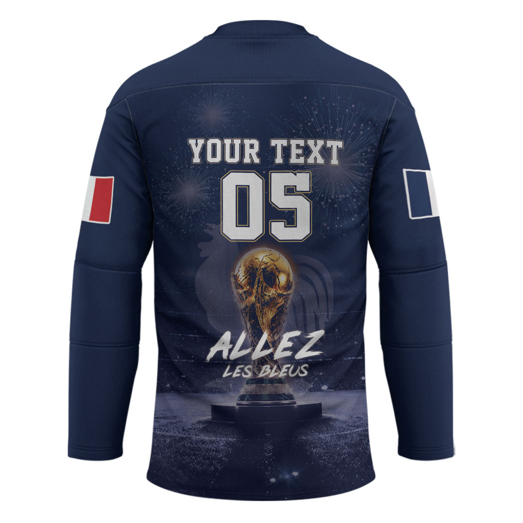 Custom World Football 2026 France Hockey Jersey Allez Les Bleus