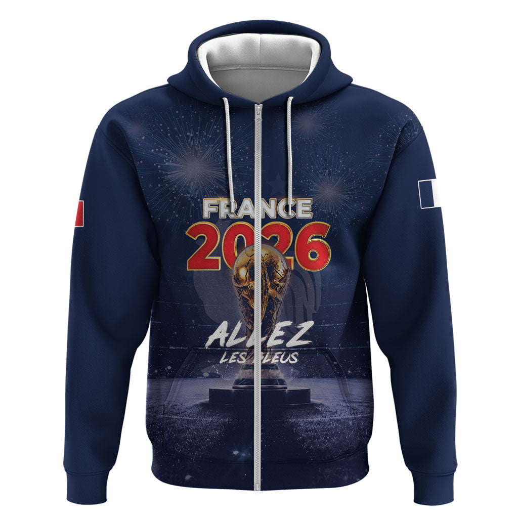 Custom World Football 2026 France Hoodie Allez Les Bleus