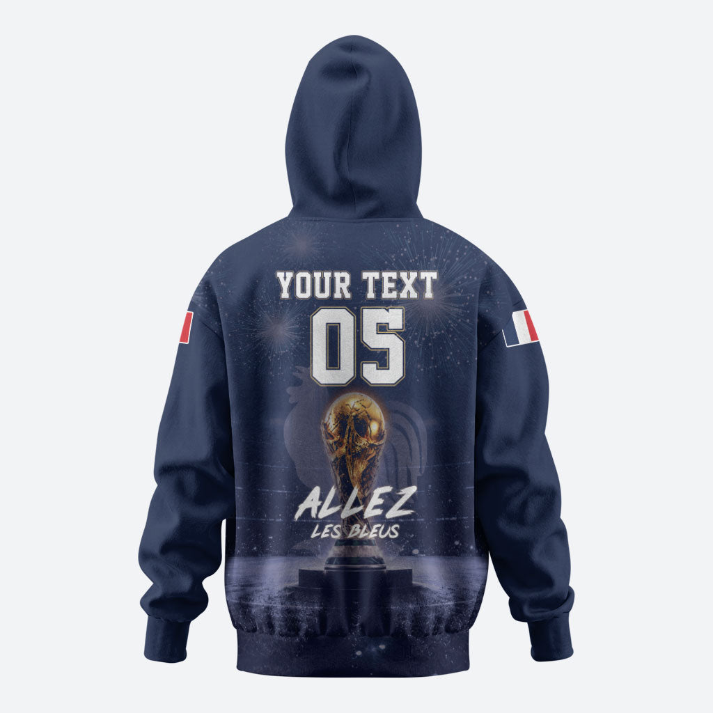 Custom World Football 2026 France Hoodie Allez Les Bleus