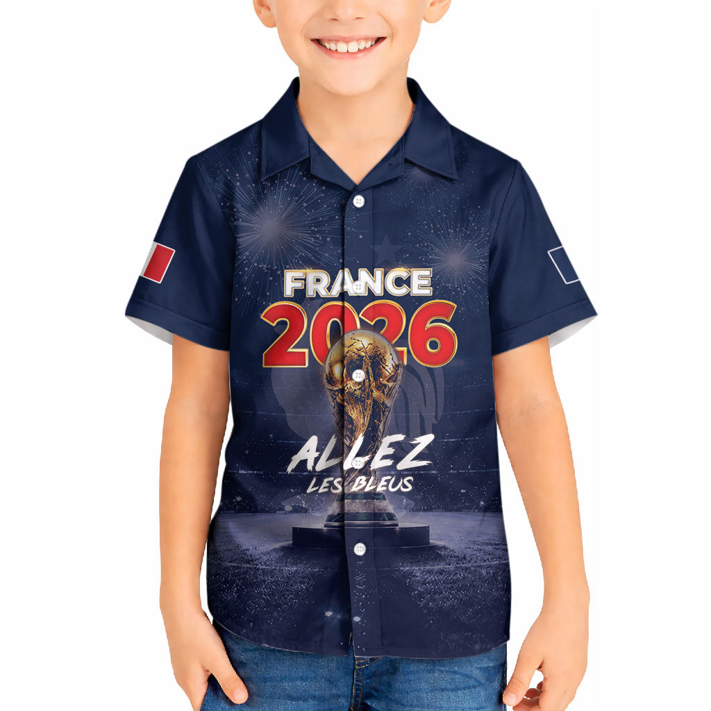 Custom World Football 2026 France Kid Hawaiian Shirt Allez Les Bleus