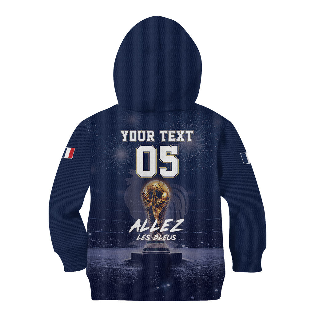 Custom World Football 2026 France Kid Hoodie Allez Les Bleus