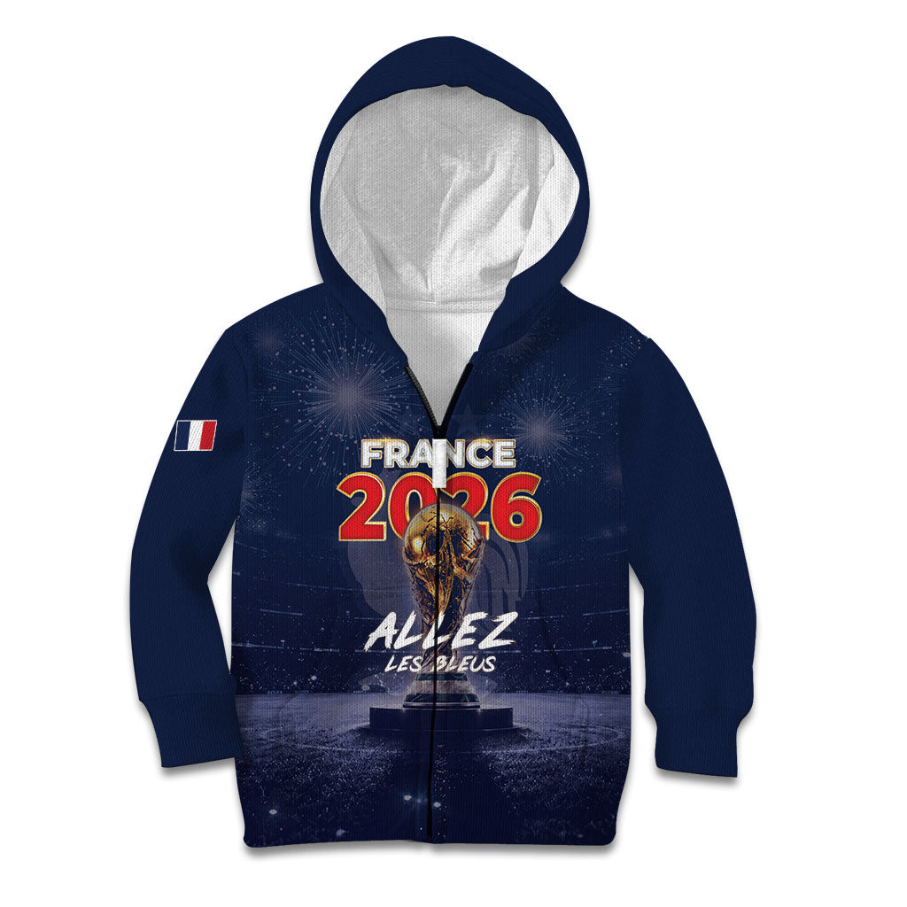Custom World Football 2026 France Kid Hoodie Allez Les Bleus