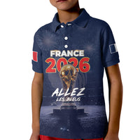 Custom World Football 2026 France Kid Polo Shirt Allez Les Bleus