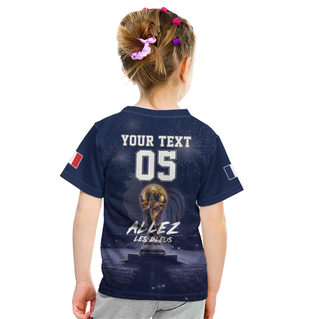 Custom World Football 2026 France Kid T Shirt Allez Les Bleus