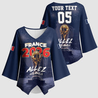 Custom World Football 2026 France Kimono Sleeve Blouse Allez Les Bleus